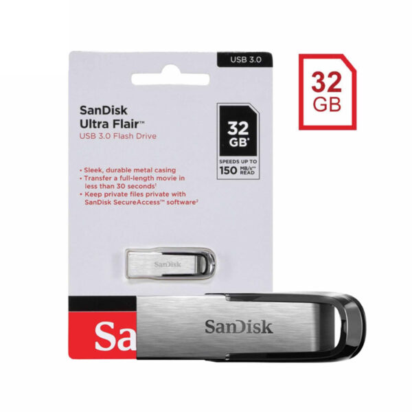 فلش مموری سندیسک مدل ultra flair SDCZ73 با ظرفیت 32 گیگابایت